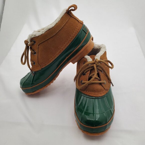 🦆Classic Vintage BASS Duck Boots Insulated Sherpa Lined Rubber & Suede 6 - Picture 2 of 11